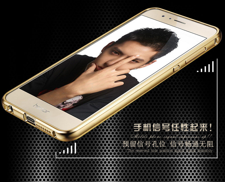 iy Ultra Slim Lightweight Aluminum Metal Bumper Dazzle Color Acrylic Back Cover Case for Huawei Honor 8