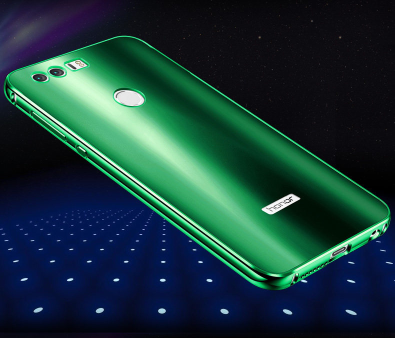 iy Ultra Slim Lightweight Aluminum Metal Bumper Dazzle Color Acrylic Back Cover Case for Huawei Honor 8