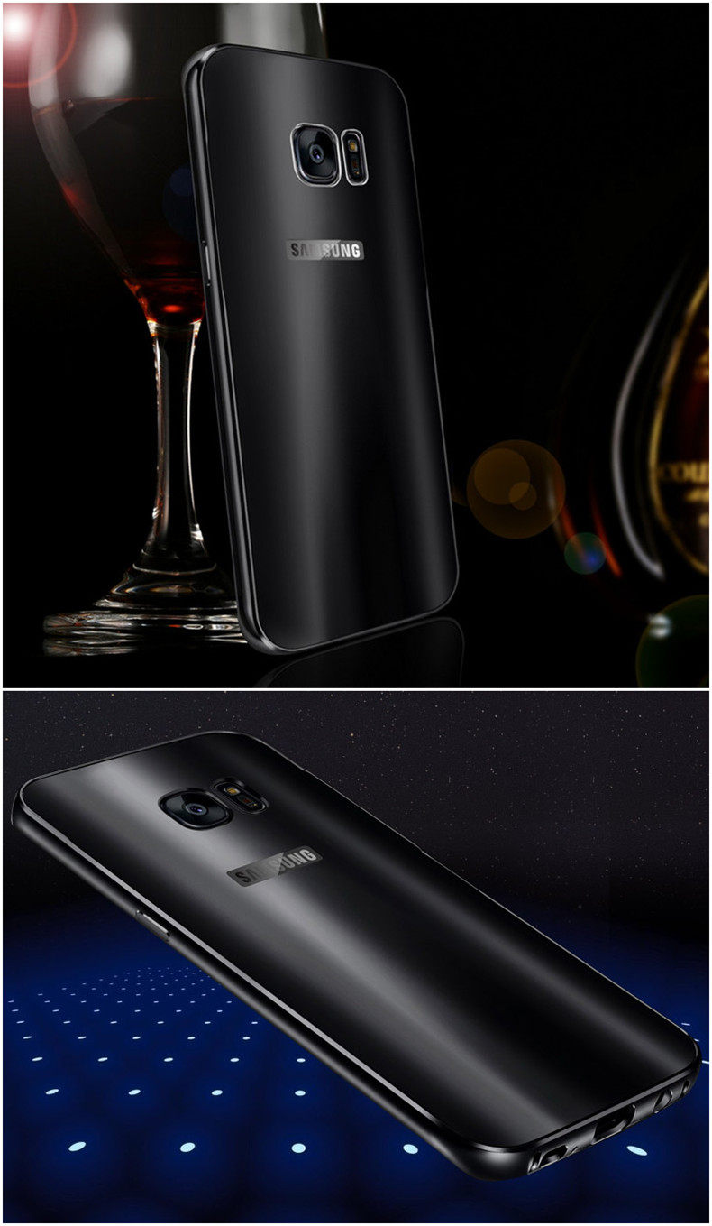 iy Ultra Slim Lightweight Aluminum Metal Bumper Dazzle Color Acrylic Back Cover Case for Samsung Galaxy S7 Edge & S7