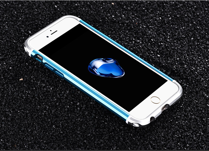 iy Rainbow Aluminum Metal Bumper Carbon Fiber Back Cover Case for Apple iPhone 6S Plus/6 Plus & iPhone 6S/6