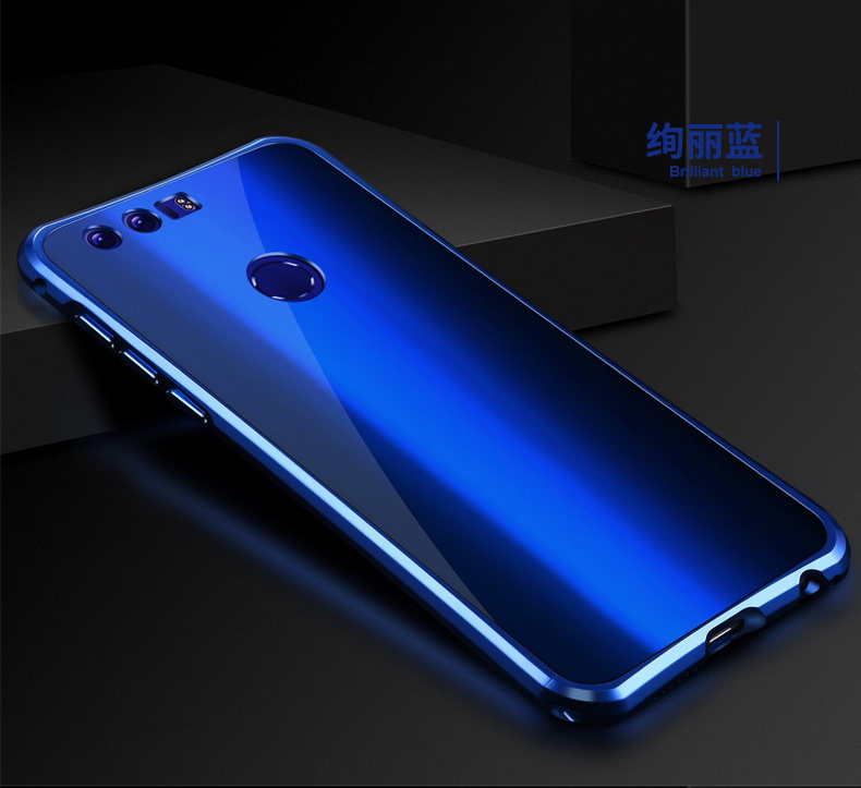 iy Rainbow Aluminum Metal Bumper Dazzle PC Back Cover Case for Huawei Honor 8