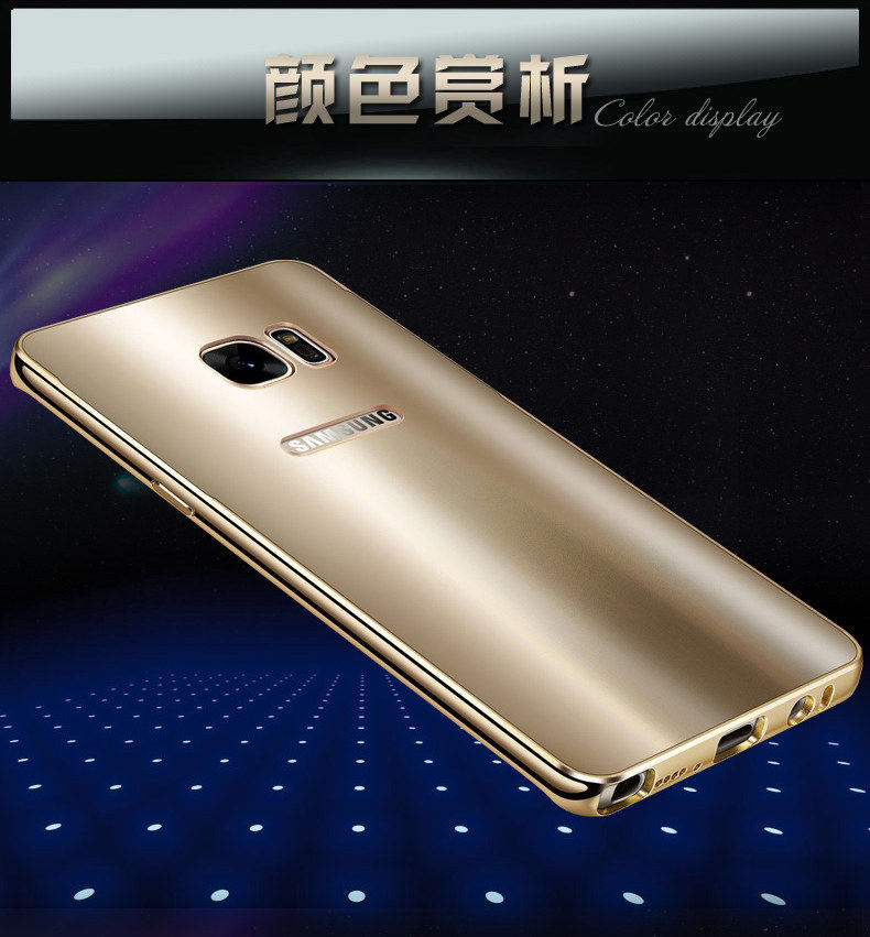 iy Ultra Slim Lightweight Aluminum Metal Bumper Dazzle Color Acrylic Back Cover Case for Samsung Galaxy S7 Edge & S7