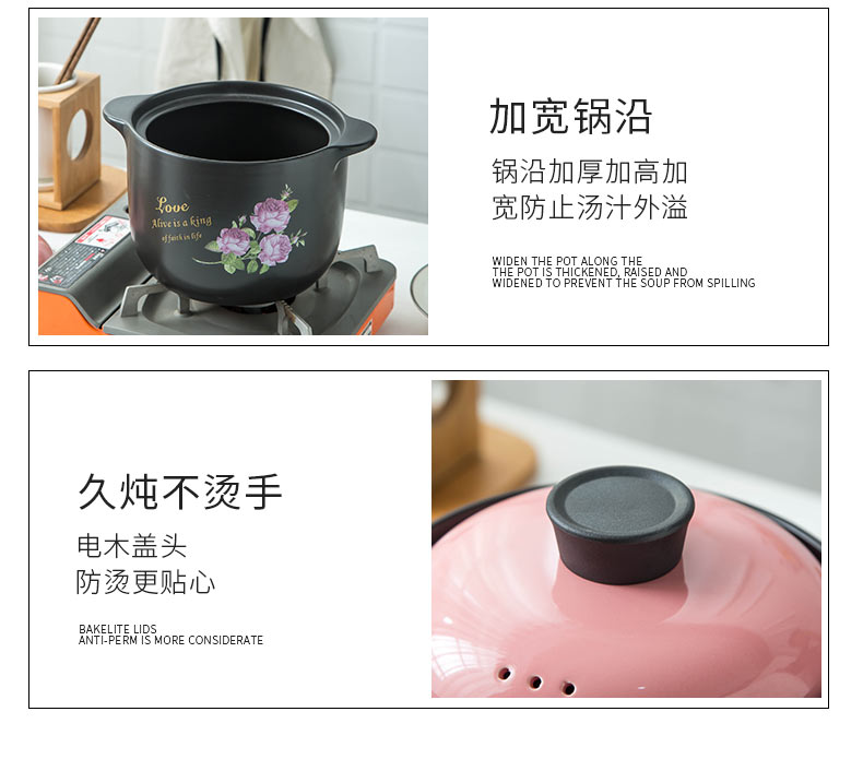 Ming l casseroles, high temperature resistant crock soup pot small ceramic casserole pot soup pot stew flame household gas soup pot