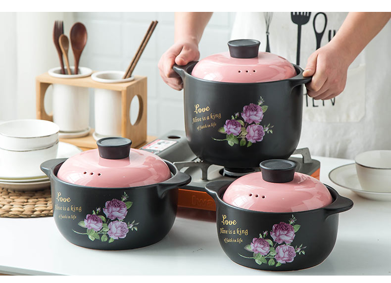 Ming l casseroles, high temperature resistant crock soup pot small ceramic casserole pot soup pot stew flame household gas soup pot