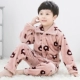 Bé trai 34 mùa đông 5 san hô nhung 6 mặt bích trẻ em 7 mùa đông 8 dày 9 cộng với cotton 10 tuổi Bộ đồ ngủ bé trai các loại khóa nới rộng áo lót