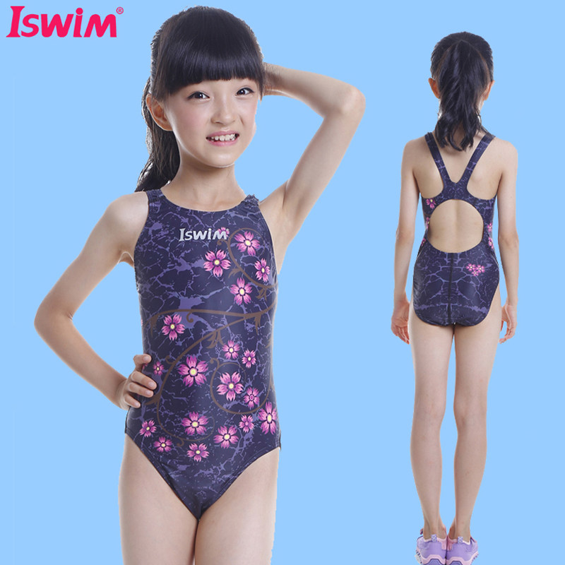 Children's Triangle One-Piece Swimsuit Girls Little Girl Swimsuit Digital Print Cal