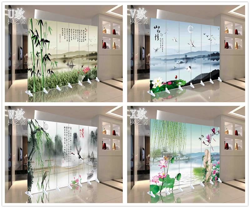 Vách ngăn màn hình hiên gấp thời trang di động hiện đại đơn giản gấp màn hình mực phong cảnh phong cảnh phòng khách phân vùng màn hình - Màn hình / Cửa sổ vách ngăn phòng thờ bằng gỗ