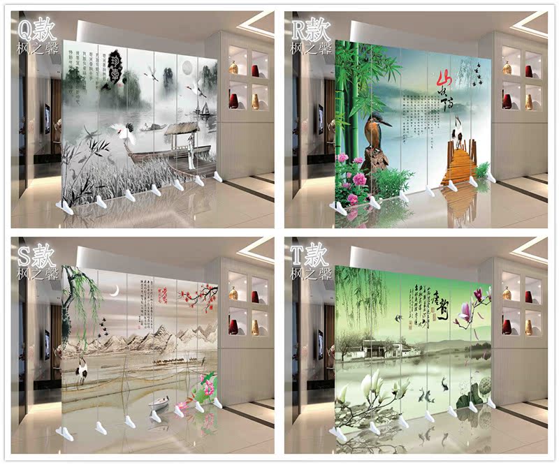 Vách ngăn màn hình hiên gấp thời trang di động hiện đại đơn giản gấp màn hình mực phong cảnh phong cảnh phòng khách phân vùng màn hình - Màn hình / Cửa sổ vách ngăn cầu thang gỗ đẹp