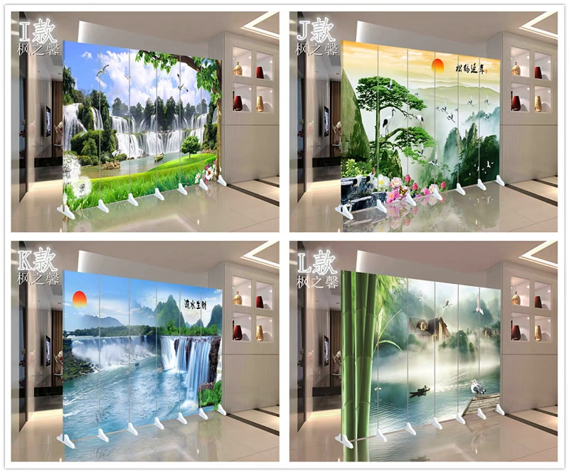 Vách ngăn màn hình hiên gấp thời trang di động hiện đại đơn giản gấp màn hình mực phong cảnh phong cảnh phòng khách phân vùng màn hình - Màn hình / Cửa sổ vách ngăn phòng thờ bằng gỗ