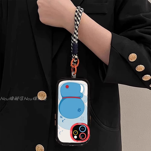 Импортный силиконовый совместимый чехол для телефона, синий защитный чехол, мультяшный милый креативный модный браслет, защита при падении