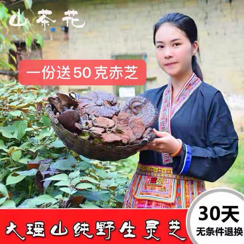 Guangxi Dayaoshan pure wild Ganoderma lucidum Whole purple Ganoderma lucidum Black Ganoderma lucidum Linzhi grass can be sliced and powdered 250g