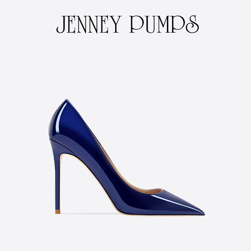 Zhou Zhenjie Series [Lantian Shengyu] Sapphire Blue High Heels, Stiletto Heels, Versatile Pointed Toe Genuine Leather Niche Shoes