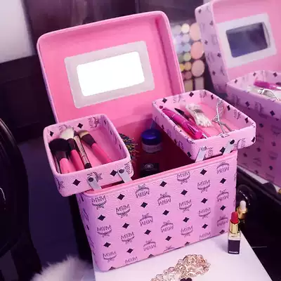 Household cosmetic bag storage box skin care products wash men and women double-layer super large capacity portable professional suitcase dormitory