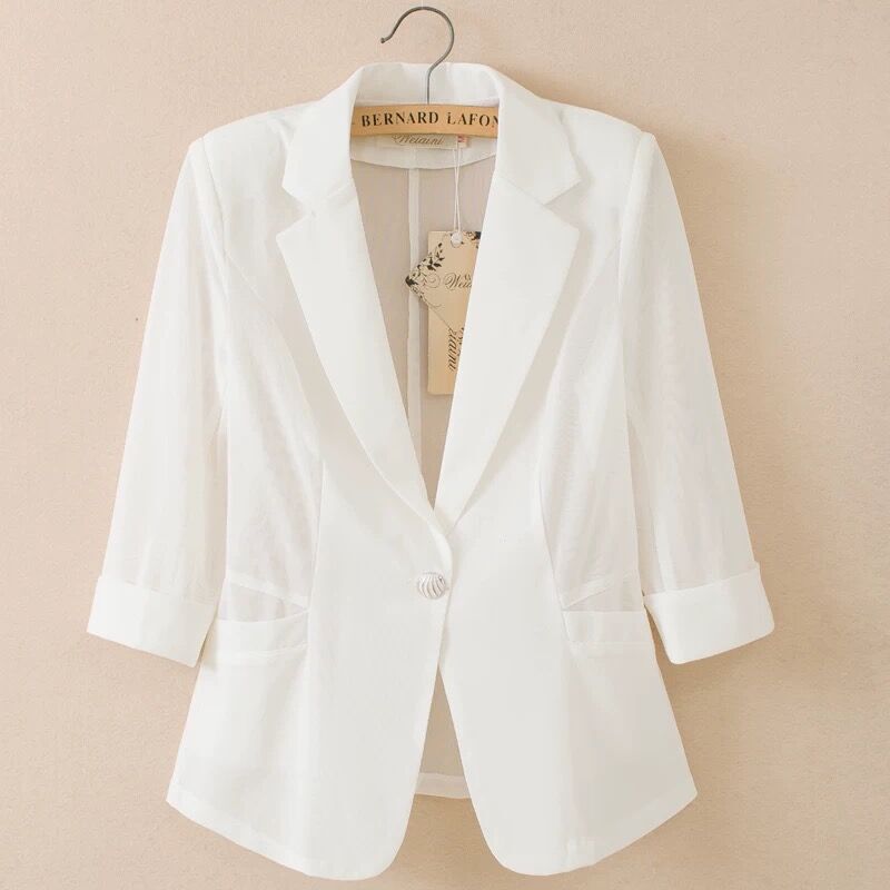 Clearance Sale on Top-Tier Women's Clothing: Seven-Quarter Sleeve, High-End Mesh Sun Protection Jacket, Thin Coat, Small Blazer Top