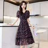 Ретро кружевное шифоновое летнее платье, приталенная юбка, кружевное платье, в западном стиле