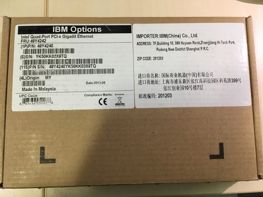 Brand new original dress IBM X3650 X3850 I340-T4 49Y4242 49Y4242 4-port one thousand trillion network card