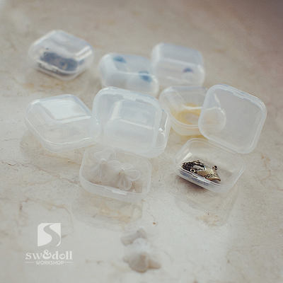 【 Free shipping for orders over 68 】BJD small item storage box, single-compartment portable eyelash head patch, hair net, eyeball necklace, jewelry