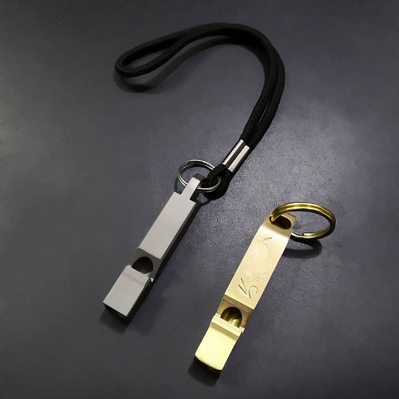 Titanium high-pitched whistle anti-wolf EDC outdoor rescue whistle pure copper referee children training game whistle