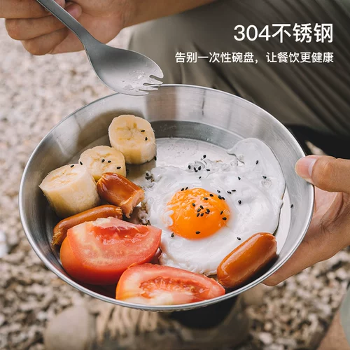 Blackdeer Black Deer 304 Ручка из нержавеющей стали, чаша на открытом воздухе для кемпинга кемпинг -посуда для супа Портативная снежная чаша для вытягивания