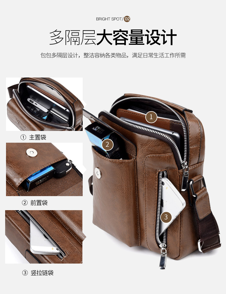 Ông già túi đeo vai nam ba lô Túi Messenger Túi xách nam trung niên Túi bố da trung niên - Túi của con người túi xách coach