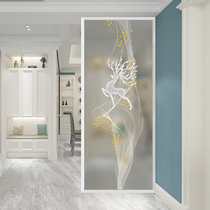 2022 Art Glass Screen Partition Wall Living Room Entrance Frosted Translucent Craft Double-Sided Shoe Cabinet High-End Deer