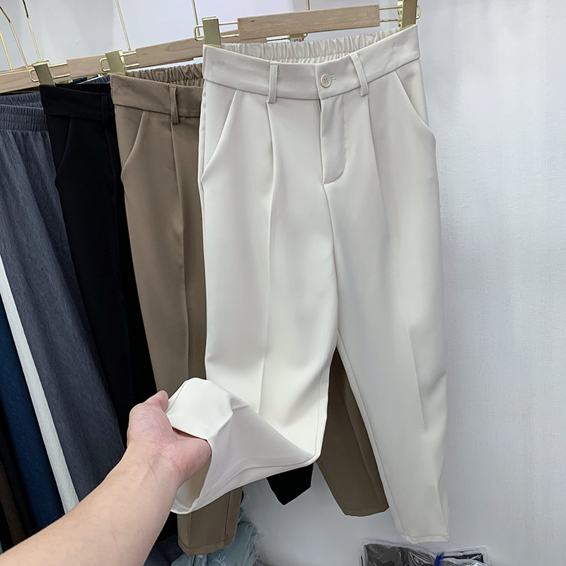 OUFO high waist suit pants in autumn 2021 new semi - loose tight straight tube pants with long pants