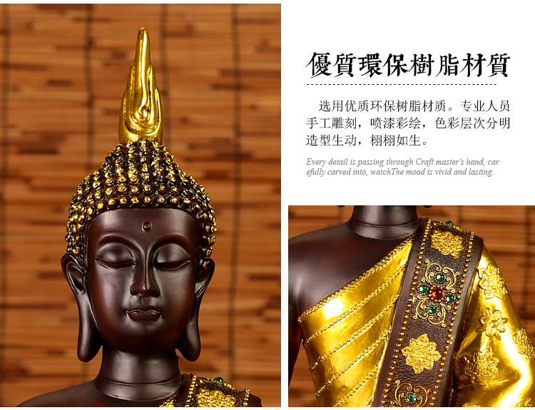 Xuanguan Phật trang trí Đông Nam Á Zen trang trí nhà Thái Lan lớn ngồi Phật thủ công câu lạc bộ yoga mềm vật dụng dcor phòng ngủ