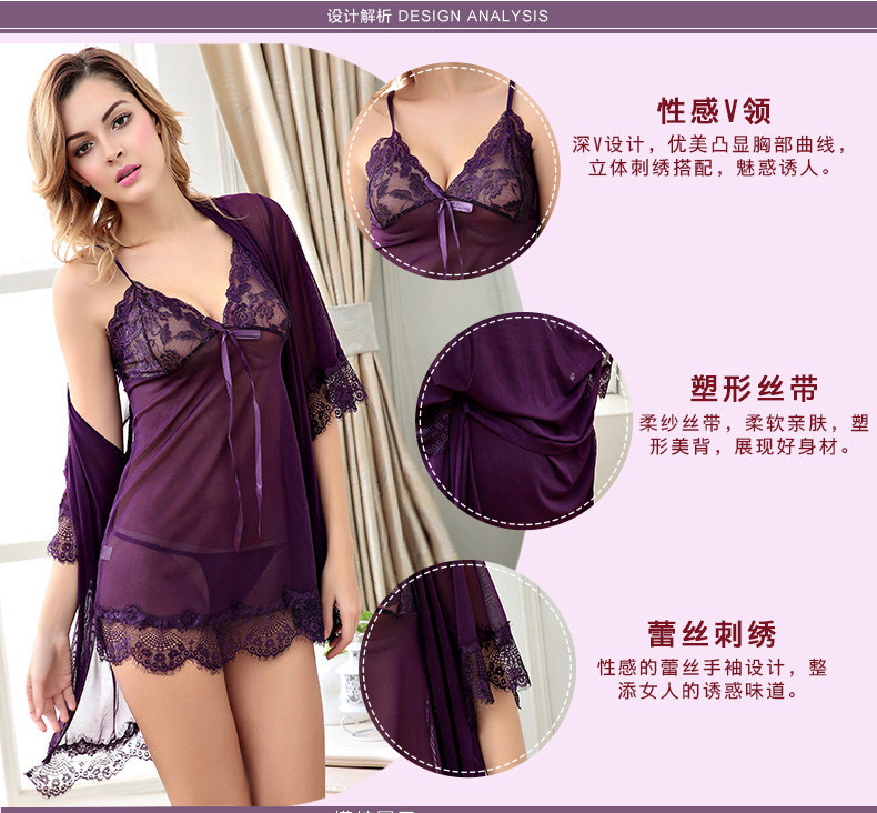 Pyjama pour femme en Nylon à manches - Ref 2993642 Image 9