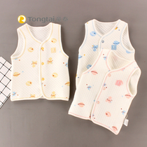 Tongtai boneless vest warm spring autumn baby thin cotton horse clip newborn baby thick vest cotton waistcoat Cotton
