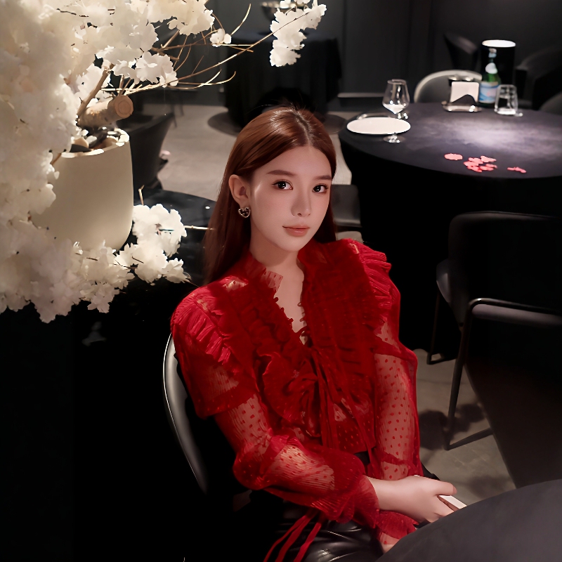 New Year Red Shirt for Women 2025 Autumn and Winter High-End Light Luxury Age-Reducing Stylish Top, Absolutely Beautiful and Stunning Blouse New Year Red Shirt for Women 2025 Autumn and Winter High-End Light Luxury Age-Reducing Stylish Top, Absolutely Beautiful and Stunning Blouse