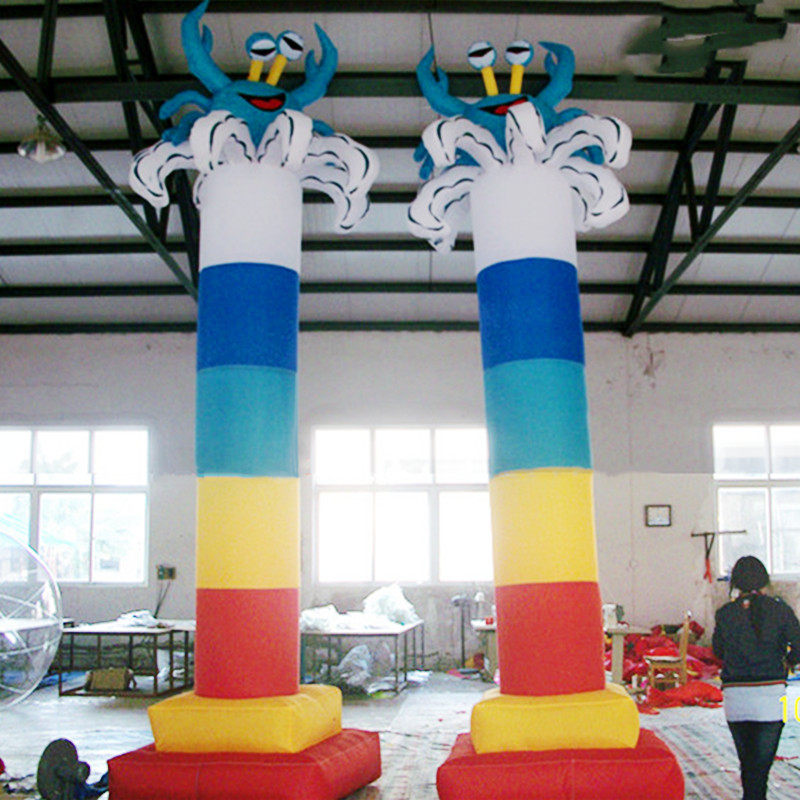 Inflatable Crab Columns Marine Life Animal Cartoon Model Inflatable Lantern Column Opening Arch Gas Mold Ventilator