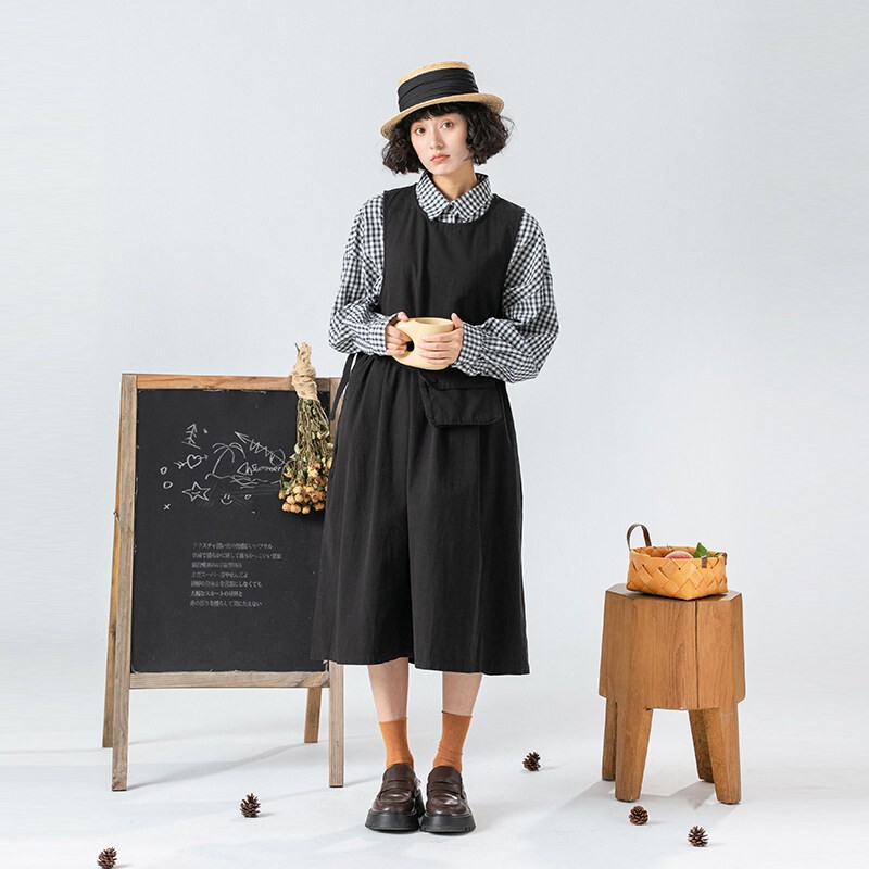Strap Dress for Women 2025 Spring and Autumn New Style Elegant Waist-Cinching Slimming Loose Tank Dress Retro Mid-Length Dress