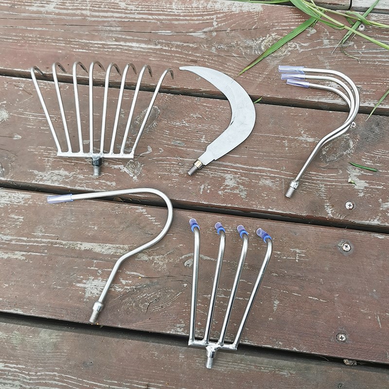 Weed removal knife rake fishing grass hook three-claw salvage grass claw hook fishing grass rake artifact wild fishing equipment fishing gear