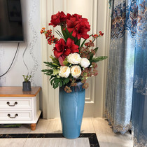 Ceramic floor vase living room ornaments flower arrangement dried flower light luxury hotel porch European new Chinese home decoration