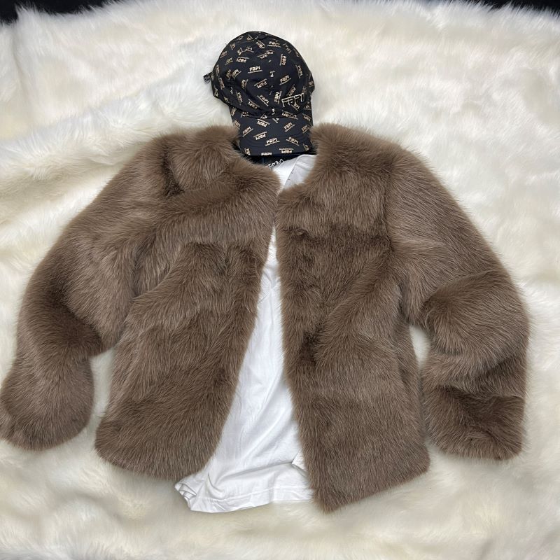 Men's Fur Coat Winter Thickened Short Style Collarless Faux Fox Fur Young Style 2025 New Mink Coat for Men Men's Fur Coat Winter Thickened Short Style Collarless Faux Fox Fur Young Style 2025 New Mink Coat for Men