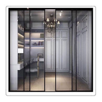 Suzhou push pull sliding door Net Red narrow side hanging rail sliding door kitchen living room bathroom partition moving door