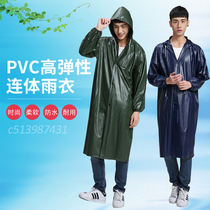  High elastic PVC one-piece long raincoat long poncho thickened mens and womens adult outdoor windbreaker coat cape suit