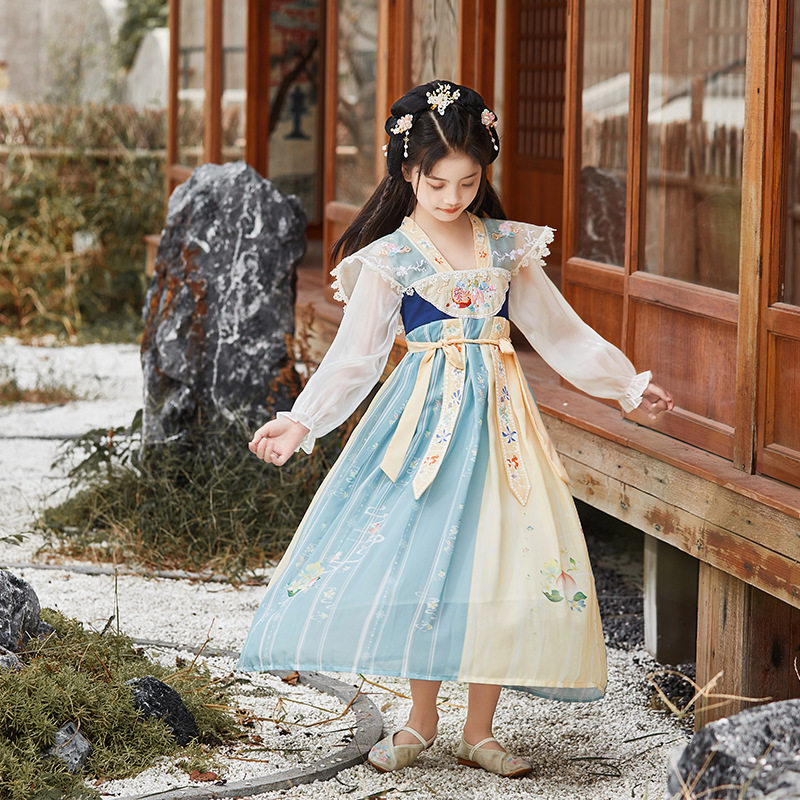 Girls Hanfu Chinese style 2021 new spring and autumn children's Hanfu Chinese style ancient costume super fairy performance dress