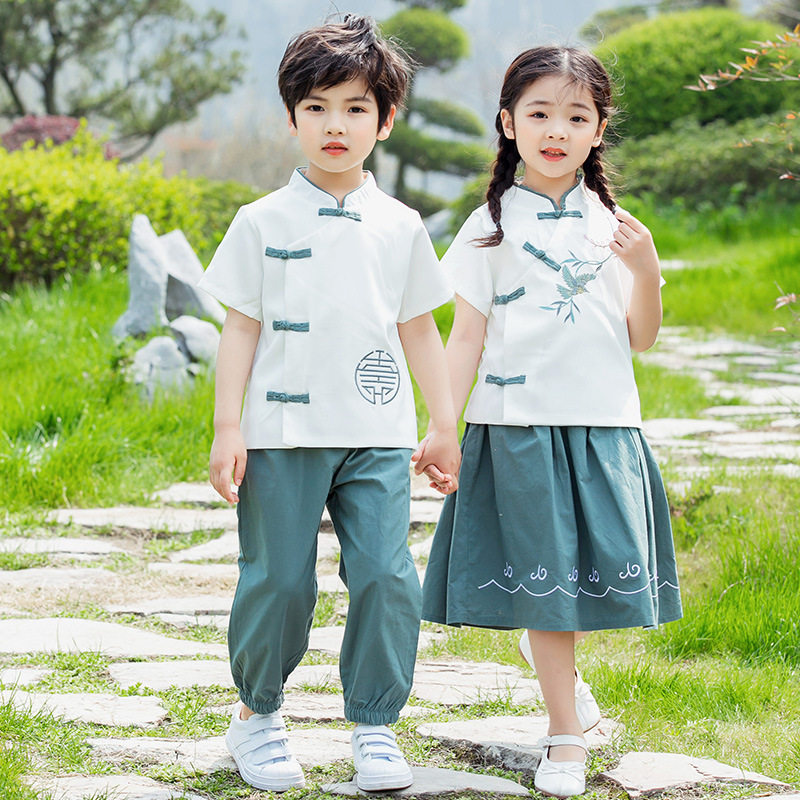 Girls' ancient style Hanfu new style 2021 summer children's Chinese style Chinese school boys Tang suit primary school June 1 costume