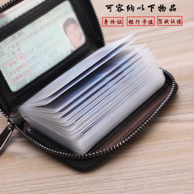 Gói thẻ nam siêu mỏng da nhỏ dành cho phụ nữ nhiều thẻ bằng lái xe bao bì thẻ dung lượng lớn ví nữ mini