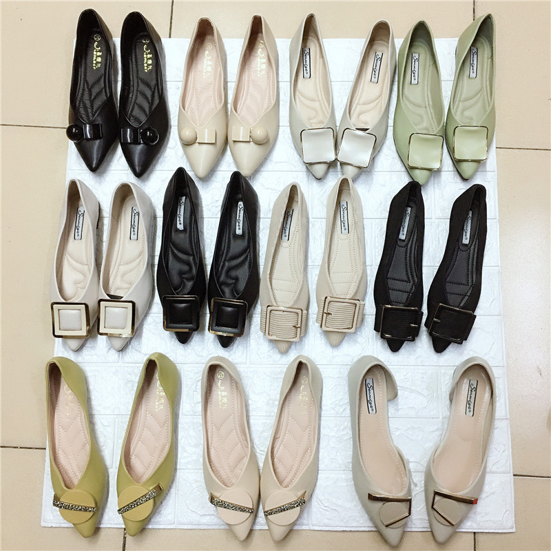 Broken size clearance special loss clearance spring and autumn new flat pointed toe shallow mouth shoes four seasons shoes all-match women's shoes