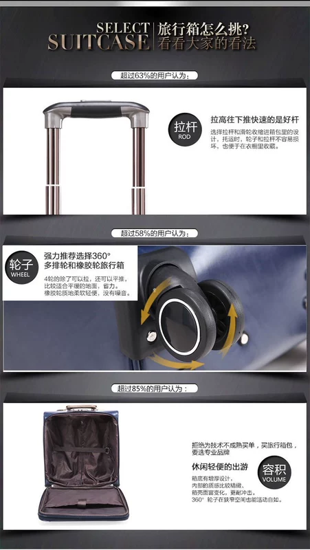 Paul xe đẩy trường hợp bánh xe phổ quát kinh doanh Hàn Quốc vali lên vali nhỏ 16 inch du lịch phải có vali