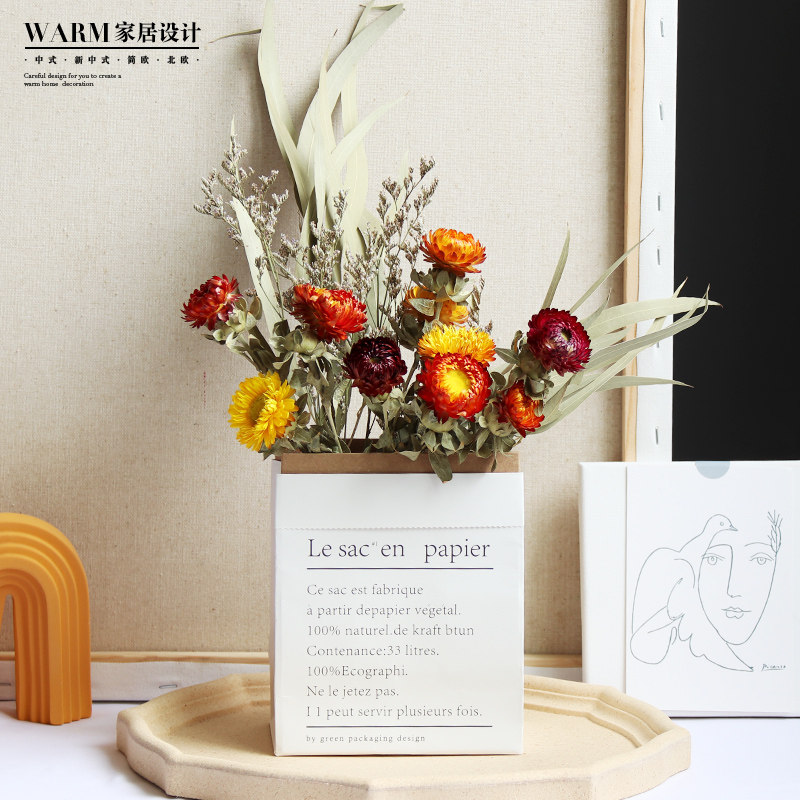 Dry Flower Bouquet Decoration Pendulum air-dried Living room Furnishing Natural Tabletop Home Creative Real Flowers Little Daisy Mix-Taobao