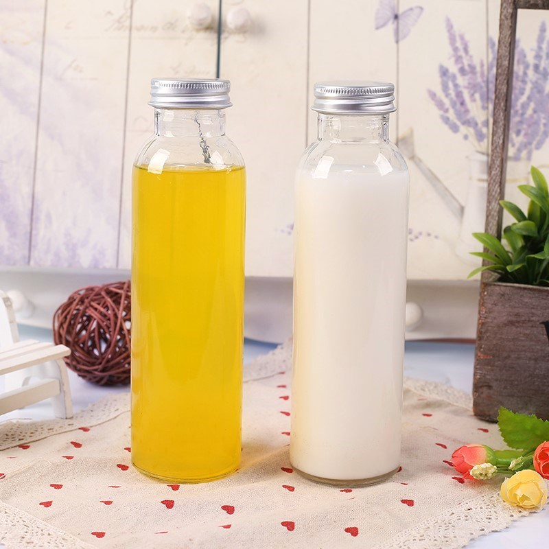 Lemon band capsule canister wide diameter sealed glass bottle soup yogurt drink small drift bottle crystal