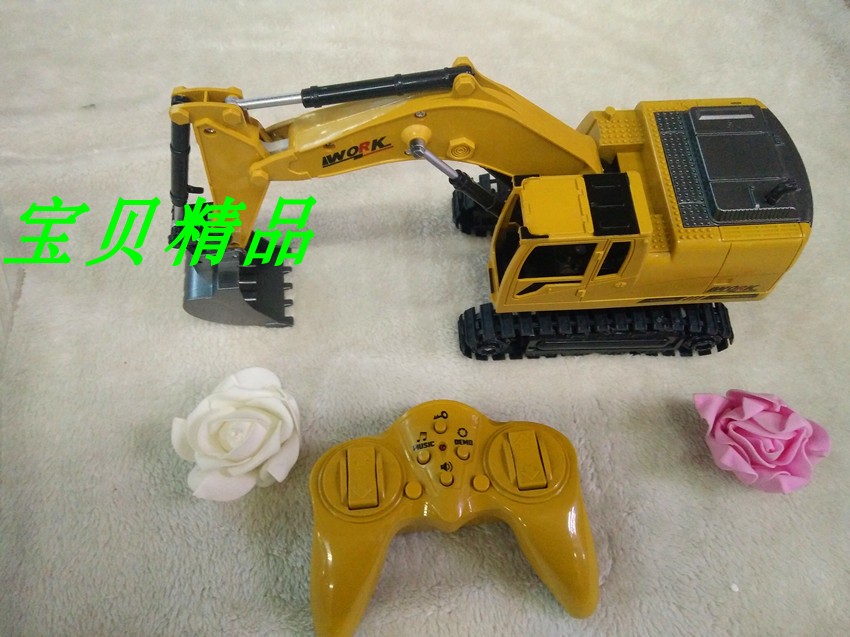 Ohai Alloy Electric Remote Control Digger 8 Channel Upgraded Version Simulation Engineering Car Boy Toy Charger Sets