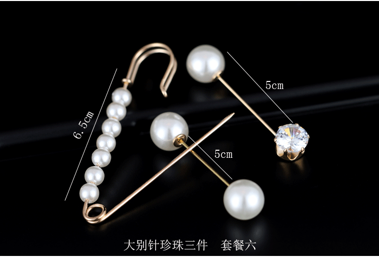 Thời trang Nhật Bản và Hàn Quốc từ pin trâm chống ánh sáng pin hoang dã thực tế hai đầu ngọc trai cardigan phụ kiện yếm phụ kiện cài áo sơ mi nữ