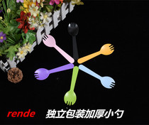 Multicolored ice cream small fork spoon