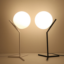 Bedroom headboard glass table lamp minimalist modern book house Nordic creative cozy decoration living room LED round table lamp