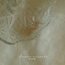 Month to month with sound fresh snowflake s925 silver minimalist About advanced sensation Teenage Girl Eardrops New Gift Woman