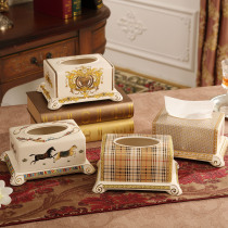 European luxury napkin paper towel box Ceramic paper box Creative living room home decoration decorations